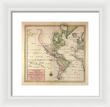 Load image into Gallery viewer, Old Map Of The Americas 1754 - Framed Print