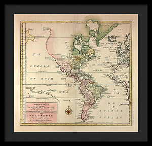 Old Map Of The Americas 1754 - Framed Print