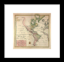 Load image into Gallery viewer, Old Map Of The Americas 1754 - Framed Print