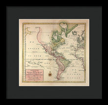 Load image into Gallery viewer, Old Map Of The Americas 1754 - Framed Print