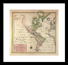 Load image into Gallery viewer, Old Map Of The Americas 1754 - Framed Print