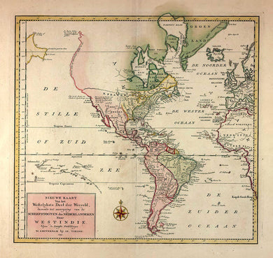 Old Map Of The Americas 1754 - Art Print