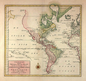 Old Map Of The Americas 1754 - Art Print