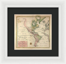 Load image into Gallery viewer, Old Map Of The Americas 1754 - Framed Print