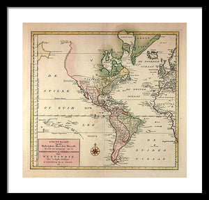 Old Map Of The Americas 1754 - Framed Print