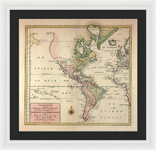 Load image into Gallery viewer, Old Map Of The Americas 1754 - Framed Print