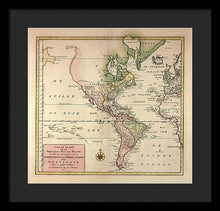 Load image into Gallery viewer, Old Map Of The Americas 1754 - Framed Print