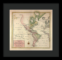 Load image into Gallery viewer, Old Map Of The Americas 1754 - Framed Print