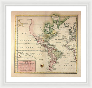 Old Map Of The Americas 1754 - Framed Print