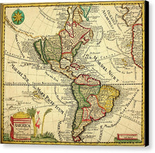 Load image into Gallery viewer, Old Map Of The Americas 1761 - Canvas Print