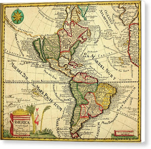 Old Map Of The Americas 1761 - Canvas Print