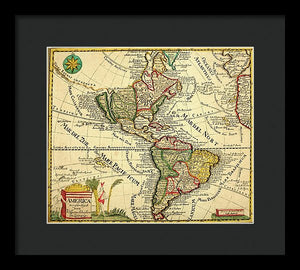 Old Map Of The Americas 1761 - Framed Print