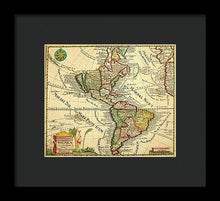 Load image into Gallery viewer, Old Map Of The Americas 1761 - Framed Print