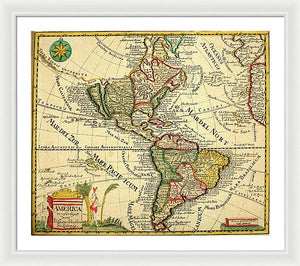 Old Map Of The Americas 1761 - Framed Print