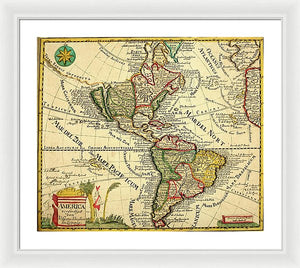 Old Map Of The Americas 1761 - Framed Print