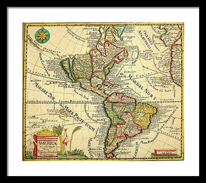 Old Map Of The Americas 1761 - Framed Print