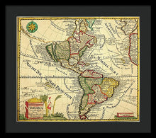 Load image into Gallery viewer, Old Map Of The Americas 1761 - Framed Print