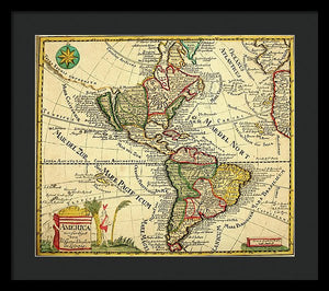 Old Map Of The Americas 1761 - Framed Print