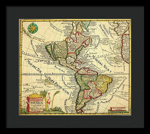 Old Map Of The Americas 1761 - Framed Print