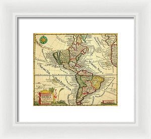 Old Map Of The Americas 1761 - Framed Print