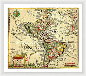 Old Map Of The Americas 1761 - Framed Print