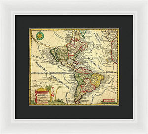 Old Map Of The Americas 1761 - Framed Print