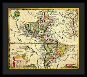 Old Map Of The Americas 1761 - Framed Print