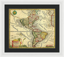 Load image into Gallery viewer, Old Map Of The Americas 1761 - Framed Print