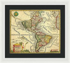 Old Map Of The Americas 1761 - Framed Print