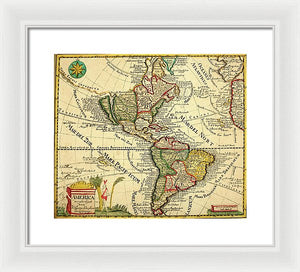 Old Map Of The Americas 1761 - Framed Print