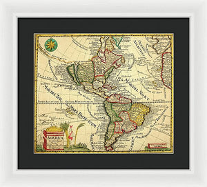 Old Map Of The Americas 1761 - Framed Print