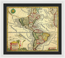 Load image into Gallery viewer, Old Map Of The Americas 1761 - Framed Print