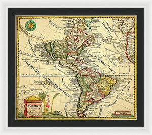 Old Map Of The Americas 1761 - Framed Print