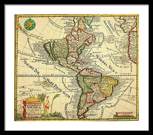 Old Map Of The Americas 1761 - Framed Print