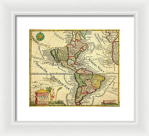 Old Map Of The Americas 1761 - Framed Print