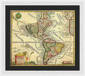 Old Map Of The Americas 1761 - Framed Print