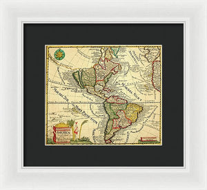 Old Map Of The Americas 1761 - Framed Print