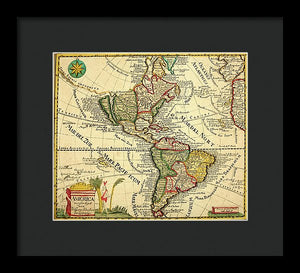 Old Map Of The Americas 1761 - Framed Print