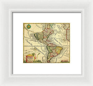 Old Map Of The Americas 1761 - Framed Print