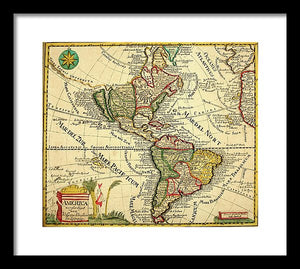 Old Map Of The Americas 1761 - Framed Print