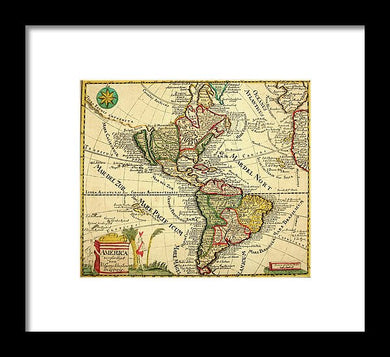 Old Map Of The Americas 1761 - Framed Print