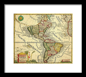 Old Map Of The Americas 1761 - Framed Print