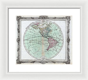 Old Map Of The Americas 1764 - Framed Print