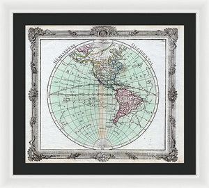 Old Map Of The Americas 1764 - Framed Print