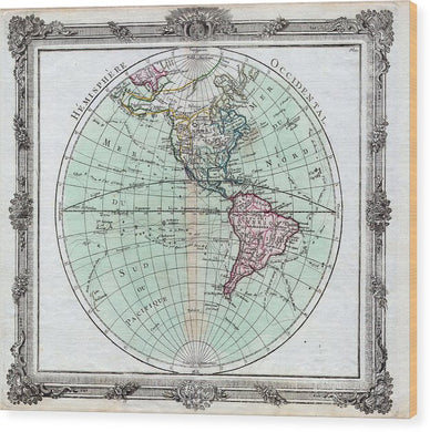 Map Of The Americas 1764 - Wood Print