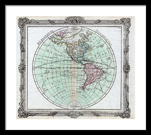 Old Map Of The Americas 1764 - Framed Print