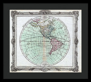 Old Map Of The Americas 1764 - Framed Print