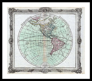 Old Map Of The Americas 1764 - Framed Print