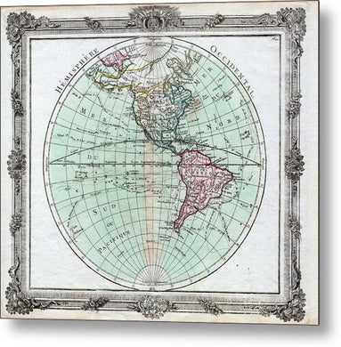 Old Map Of The Americas 1764 - Metal Print