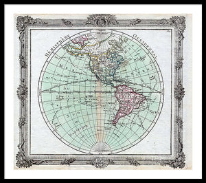 Old Map Of The Americas 1764 - Framed Print